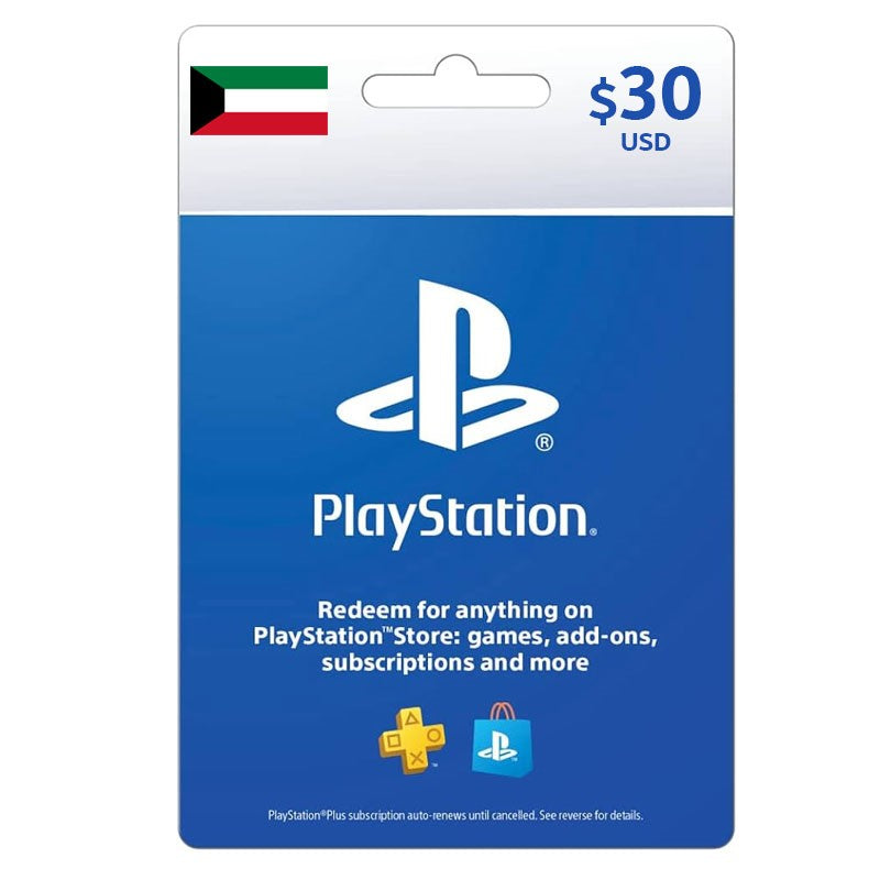 Sony Playstation Network Card 30$ - Kuwait Sony Playstation Network Card 30$ - Kuwait
